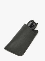 Sunglass Case Leather Etrier Black madras EMAD5017-vue-porte